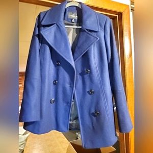 Women's London Fog Wool Blend Peacoat